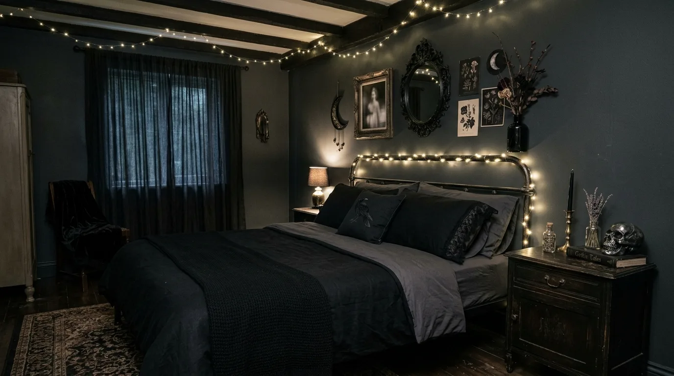 Style shelves as tighter haunted scenes inspiration for an indoor Halloween setting.